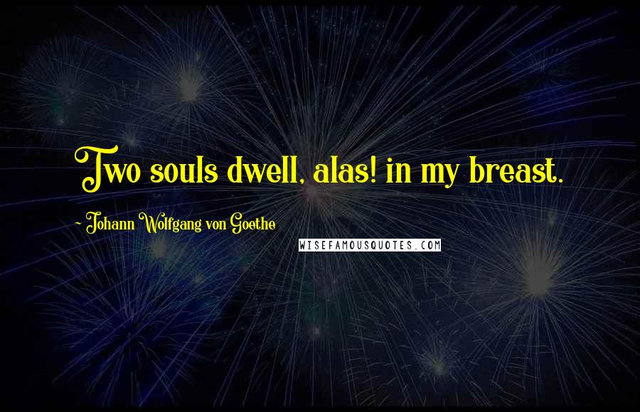 Johann Wolfgang Von Goethe Quotes: Two souls dwell, alas! in my breast.