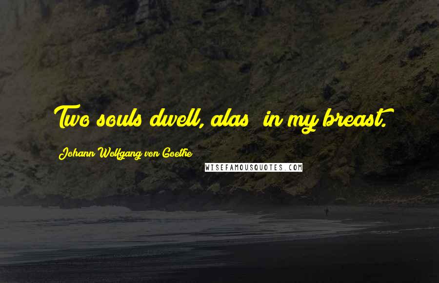 Johann Wolfgang Von Goethe Quotes: Two souls dwell, alas! in my breast.