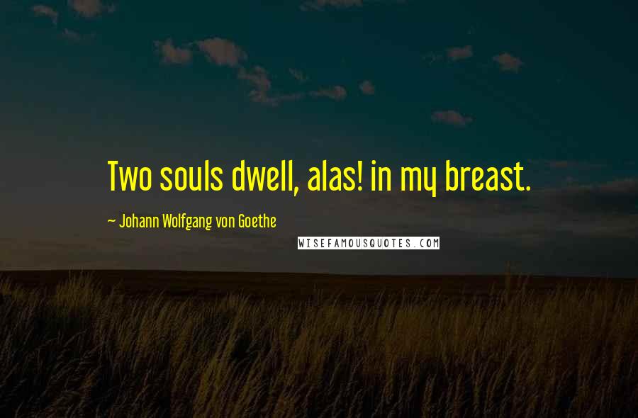 Johann Wolfgang Von Goethe Quotes: Two souls dwell, alas! in my breast.