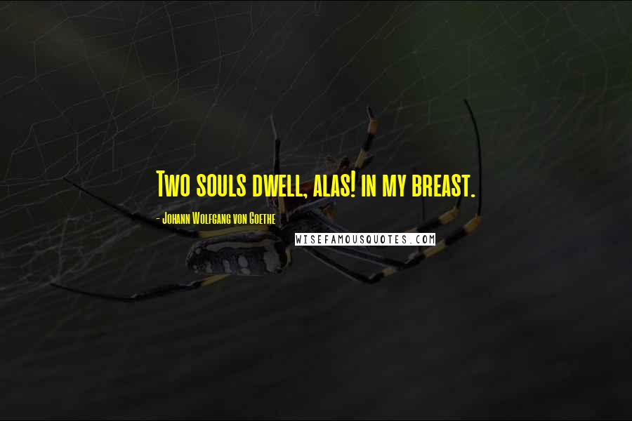Johann Wolfgang Von Goethe Quotes: Two souls dwell, alas! in my breast.