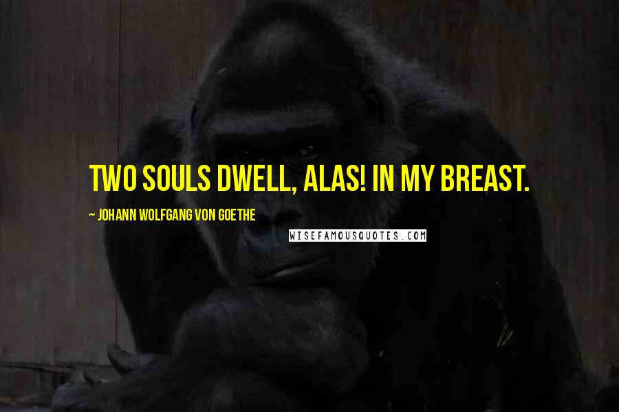 Johann Wolfgang Von Goethe Quotes: Two souls dwell, alas! in my breast.