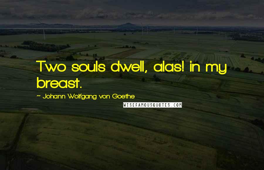 Johann Wolfgang Von Goethe Quotes: Two souls dwell, alas! in my breast.