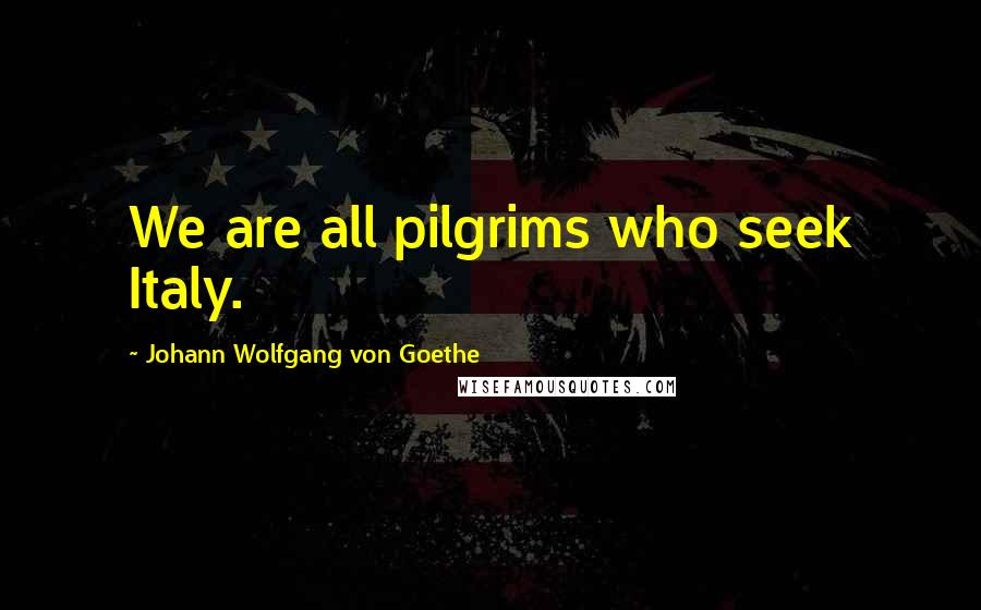 Johann Wolfgang Von Goethe Quotes: We are all pilgrims who seek Italy.