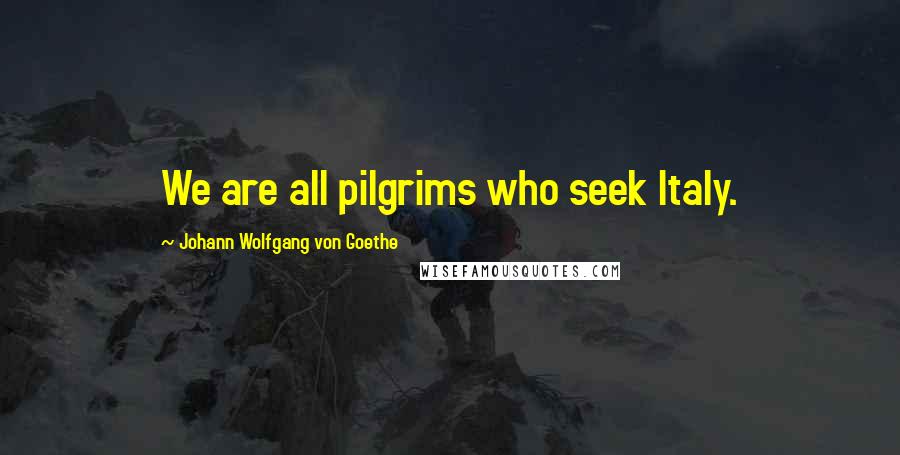 Johann Wolfgang Von Goethe Quotes: We are all pilgrims who seek Italy.