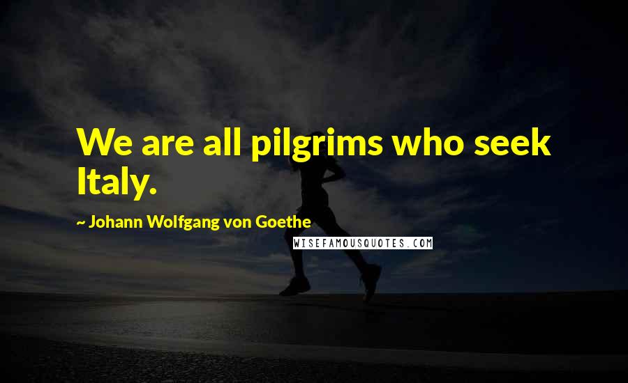 Johann Wolfgang Von Goethe Quotes: We are all pilgrims who seek Italy.