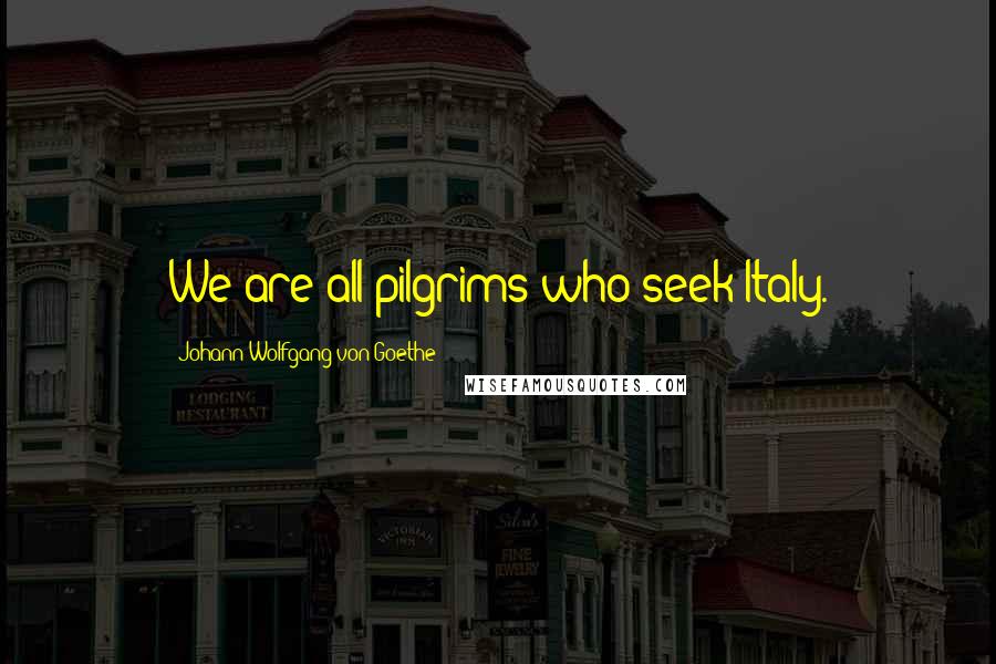 Johann Wolfgang Von Goethe Quotes: We are all pilgrims who seek Italy.