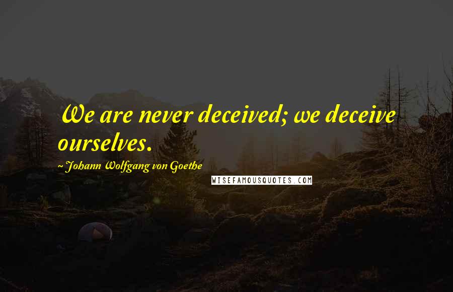 Johann Wolfgang Von Goethe Quotes: We are never deceived; we deceive ourselves.