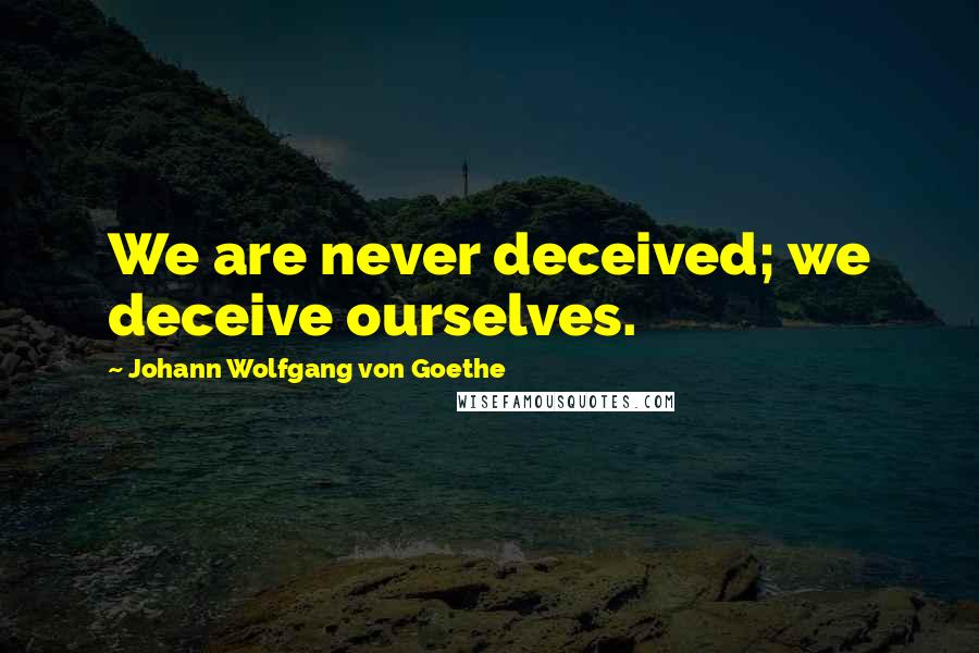 Johann Wolfgang Von Goethe Quotes: We are never deceived; we deceive ourselves.
