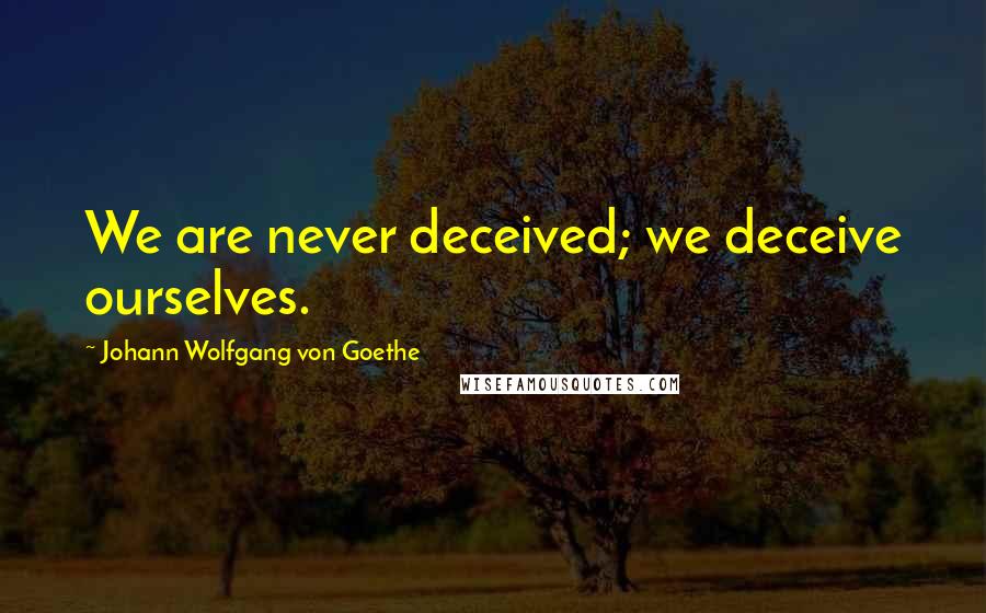 Johann Wolfgang Von Goethe Quotes: We are never deceived; we deceive ourselves.