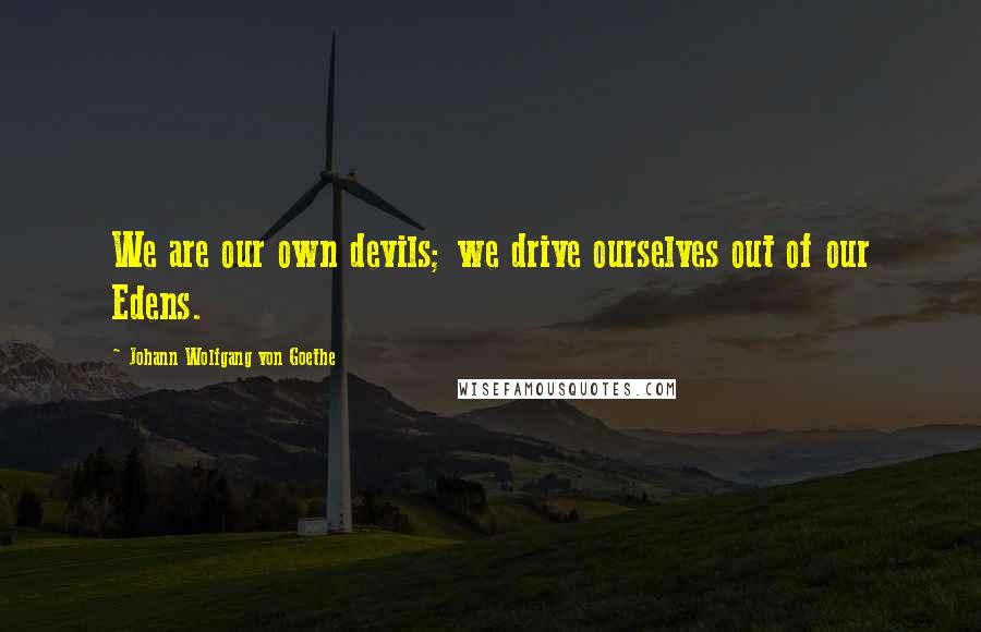 Johann Wolfgang Von Goethe Quotes: We are our own devils; we drive ourselves out of our Edens.