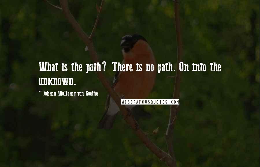 Johann Wolfgang Von Goethe Quotes: What is the path? There is no path. On into the unknown.