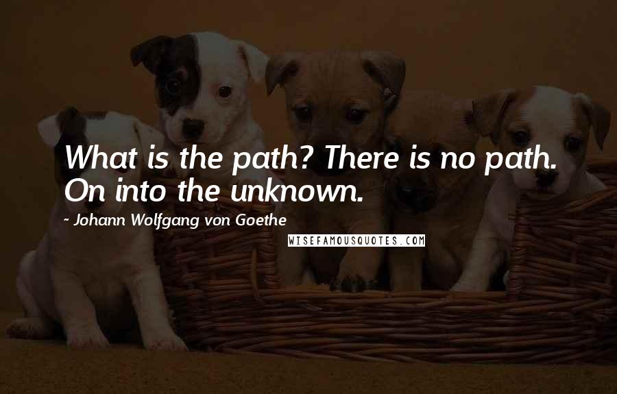 Johann Wolfgang Von Goethe Quotes: What is the path? There is no path. On into the unknown.