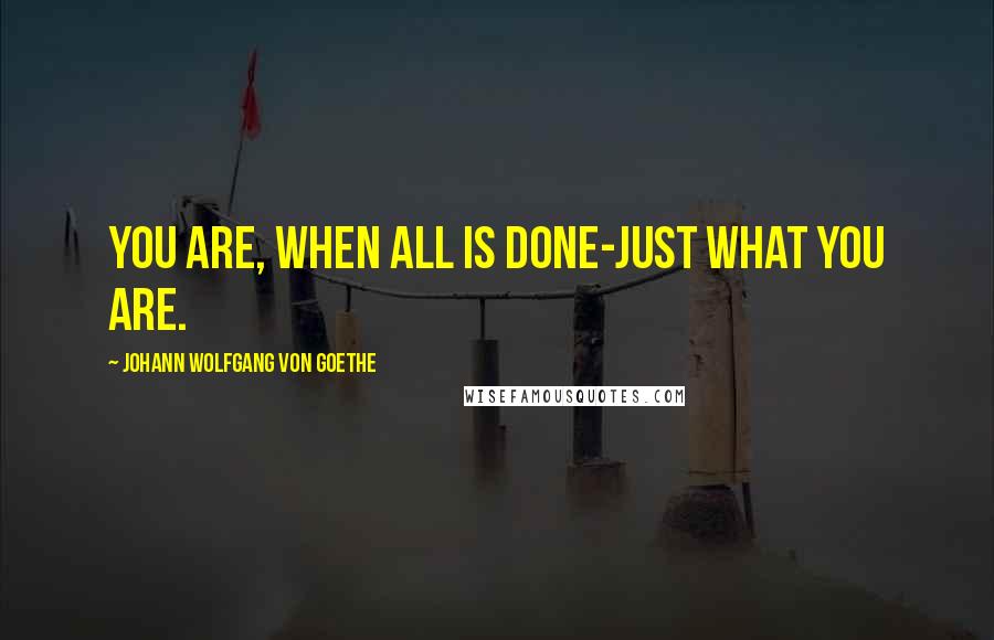 Johann Wolfgang Von Goethe Quotes: You are, when all is done-just what you are.