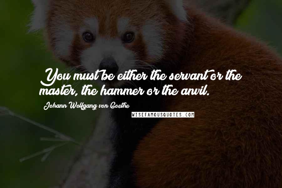 Johann Wolfgang Von Goethe Quotes: You must be either the servant or the master, the hammer or the anvil.
