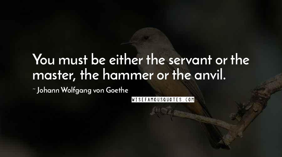 Johann Wolfgang Von Goethe Quotes: You must be either the servant or the master, the hammer or the anvil.