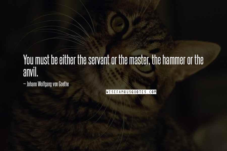 Johann Wolfgang Von Goethe Quotes: You must be either the servant or the master, the hammer or the anvil.