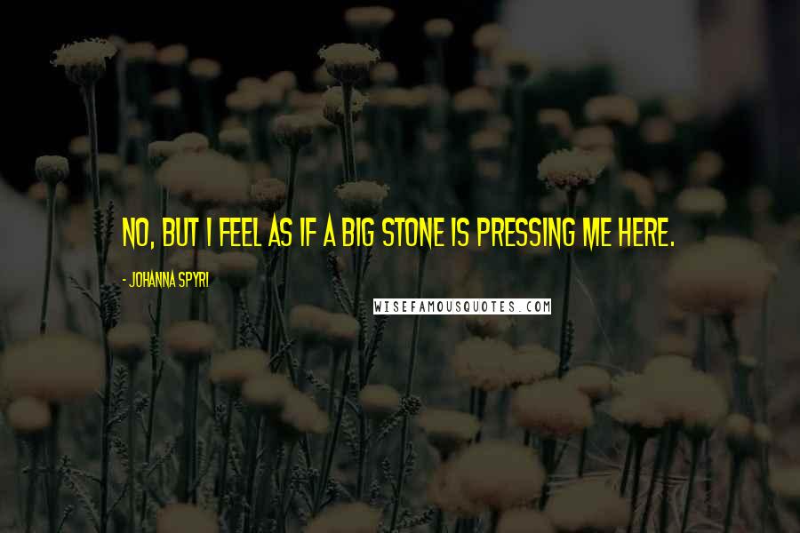 Johanna Spyri Quotes: No, but I feel as if a big stone is pressing me here.