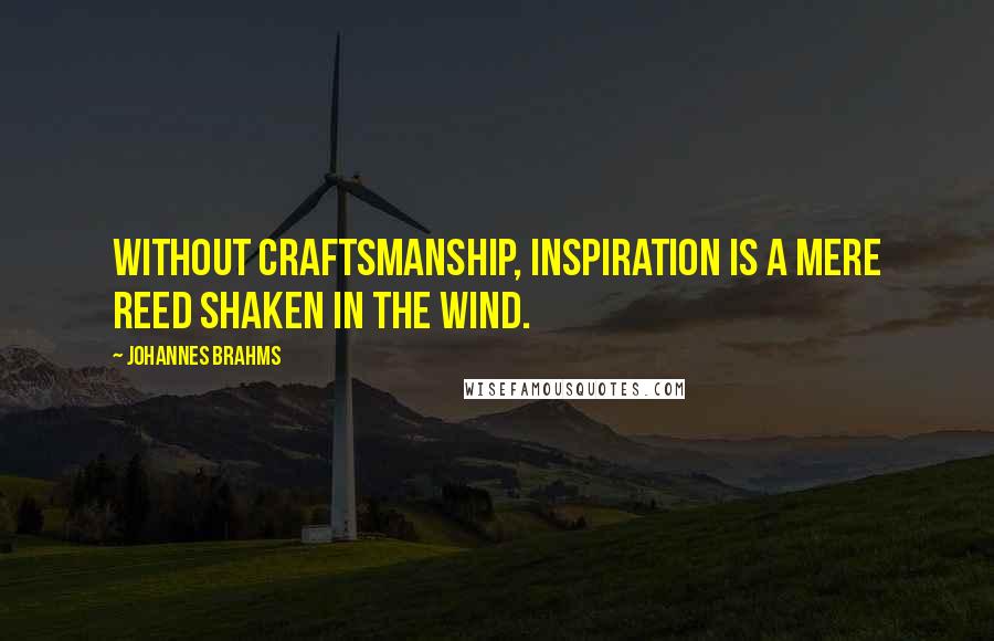 Johannes Brahms Quotes: Without craftsmanship, inspiration is a mere reed shaken in the wind.