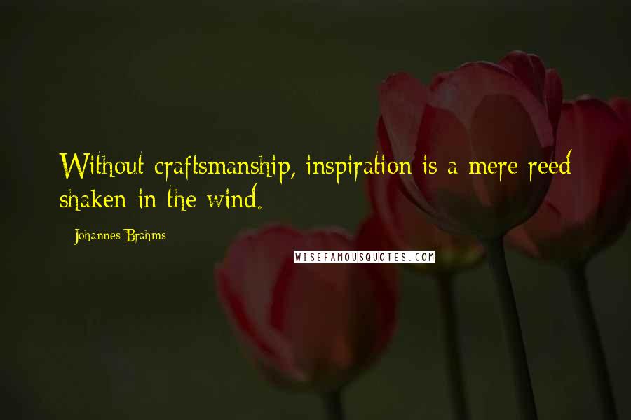 Johannes Brahms Quotes: Without craftsmanship, inspiration is a mere reed shaken in the wind.