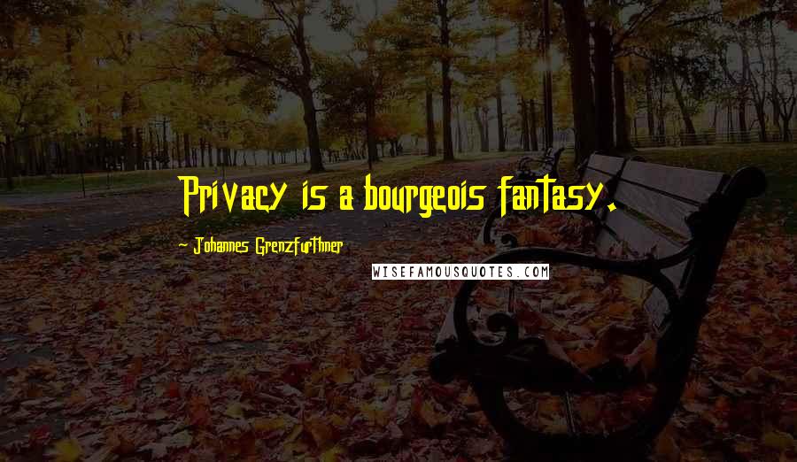 Johannes Grenzfurthner Quotes: Privacy is a bourgeois fantasy.