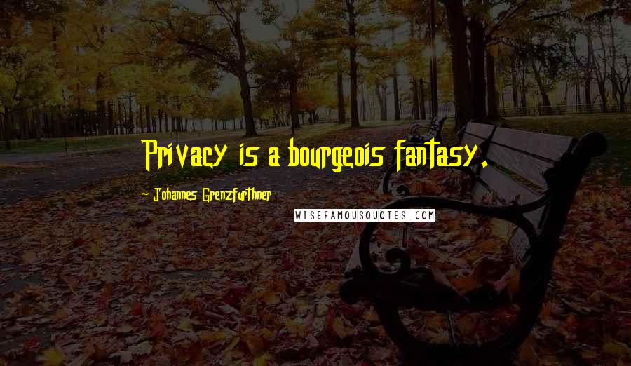 Johannes Grenzfurthner Quotes: Privacy is a bourgeois fantasy.