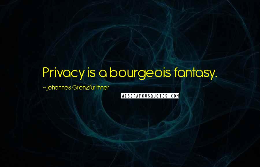 Johannes Grenzfurthner Quotes: Privacy is a bourgeois fantasy.