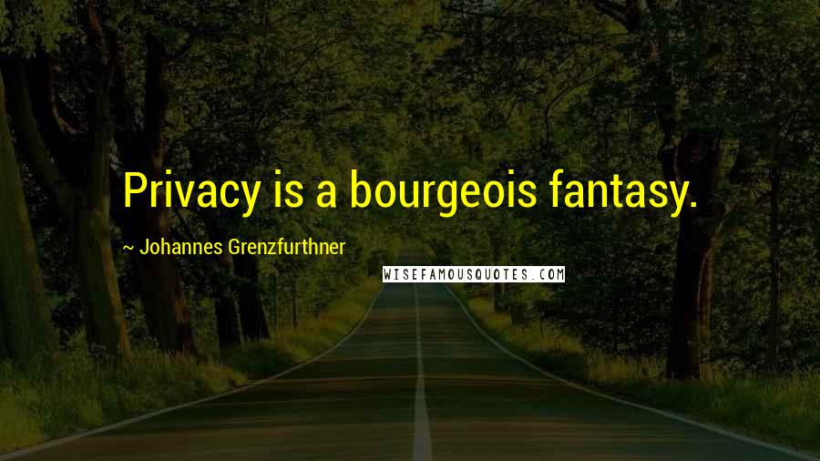 Johannes Grenzfurthner Quotes: Privacy is a bourgeois fantasy.