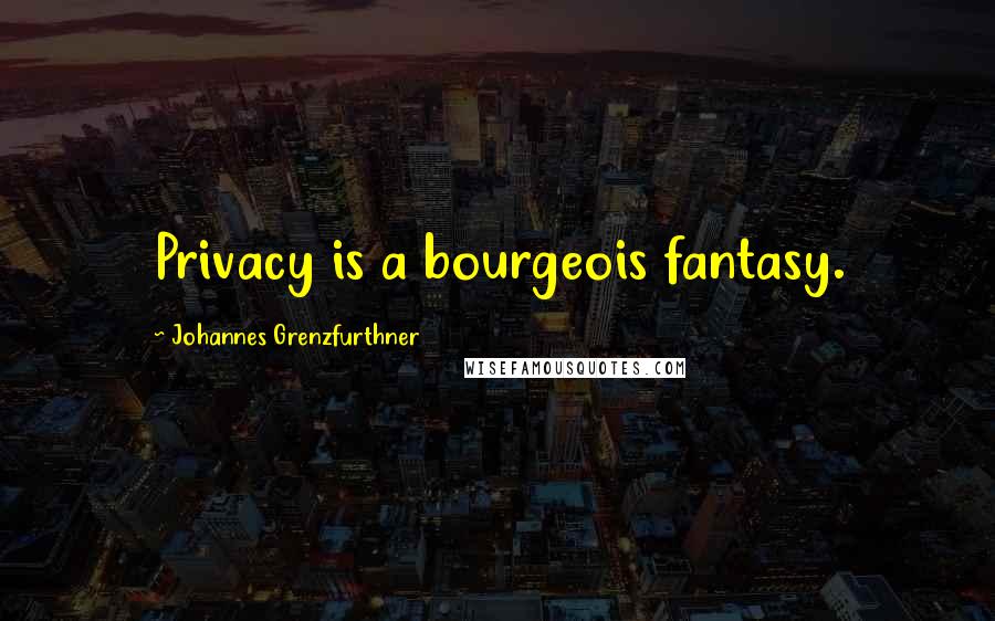 Johannes Grenzfurthner Quotes: Privacy is a bourgeois fantasy.