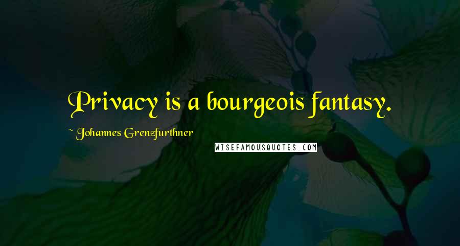 Johannes Grenzfurthner Quotes: Privacy is a bourgeois fantasy.