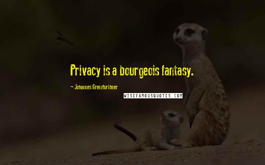 Johannes Grenzfurthner Quotes: Privacy is a bourgeois fantasy.