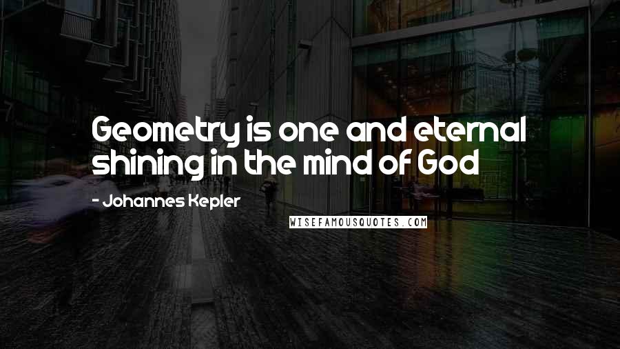 Johannes Kepler Quotes: Geometry is one and eternal shining in the mind of God