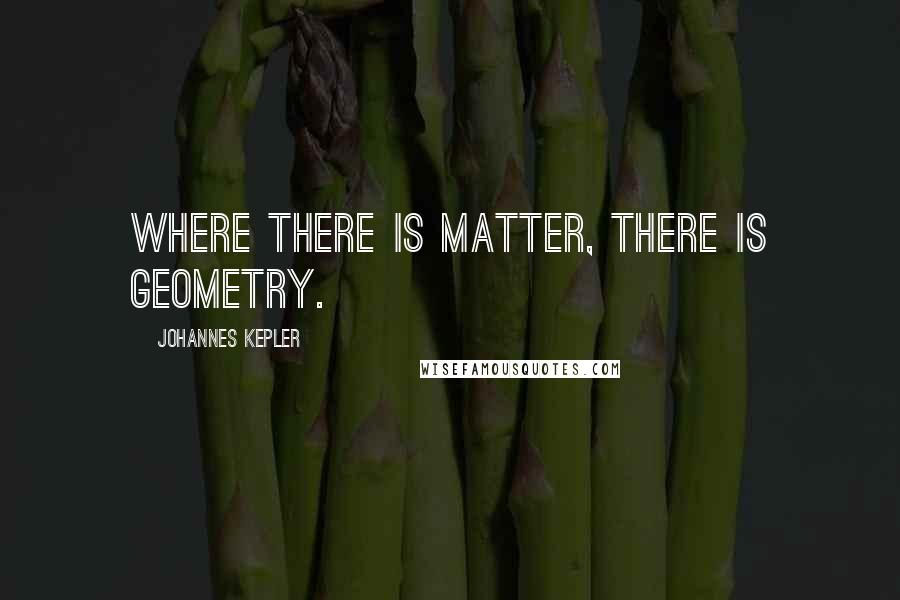 Johannes Kepler Quotes: Where there is matter, there is geometry.