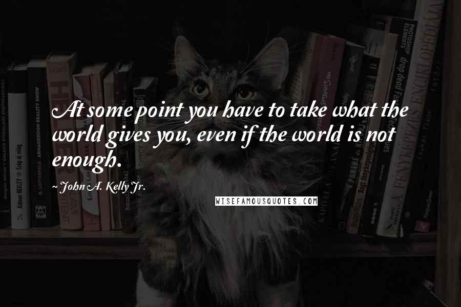 John A. Kelly Jr. Quotes: At some point you have to take what the world gives you, even if the world is not enough.