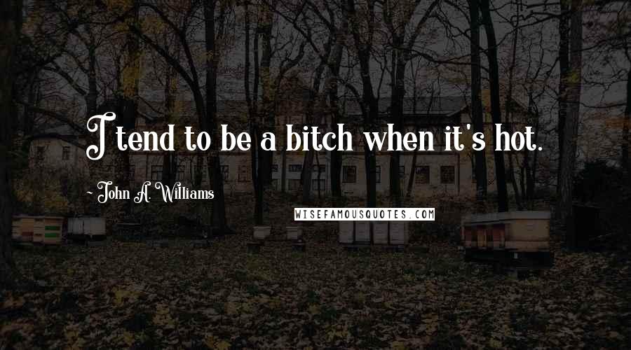 John A. Williams Quotes: I tend to be a bitch when it's hot.