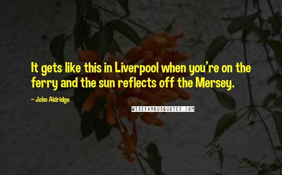 John Aldridge Quotes: It gets like this in Liverpool when you're on the ferry and the sun reflects off the Mersey.