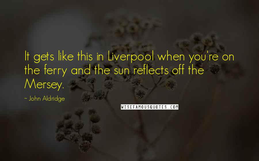John Aldridge Quotes: It gets like this in Liverpool when you're on the ferry and the sun reflects off the Mersey.