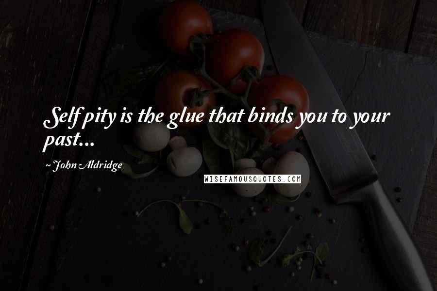 John Aldridge Quotes: Self pity is the glue that binds you to your past...