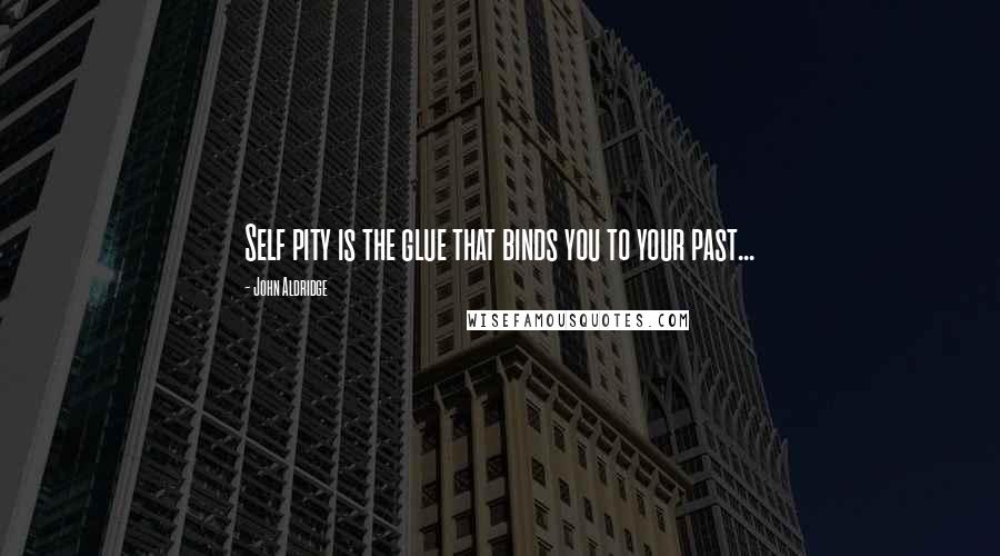 John Aldridge Quotes: Self pity is the glue that binds you to your past...