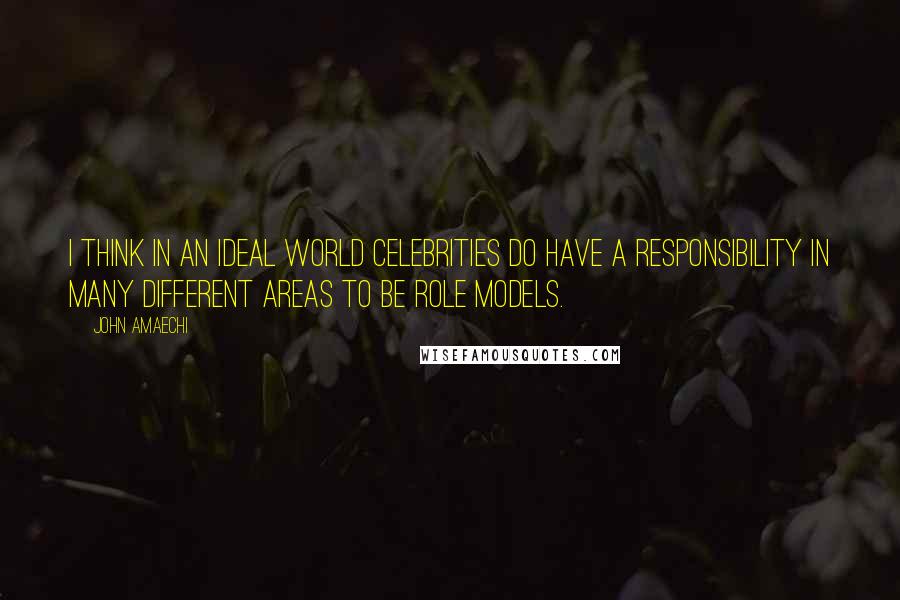 John Amaechi Quotes: I think in an ideal world celebrities do have a responsibility in many different areas to be role models.
