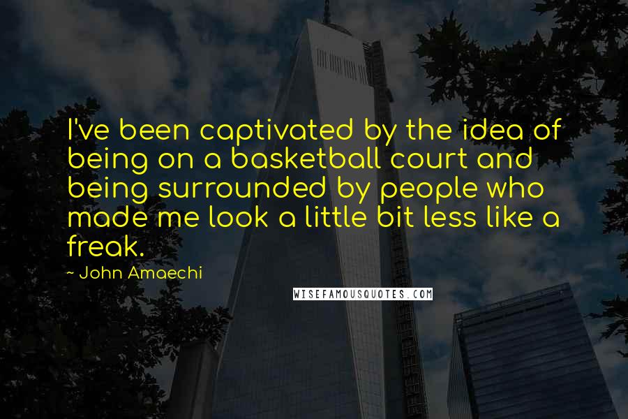 John Amaechi Quotes: I've been captivated by the idea of being on a basketball court and being surrounded by people who made me look a little bit less like a freak.