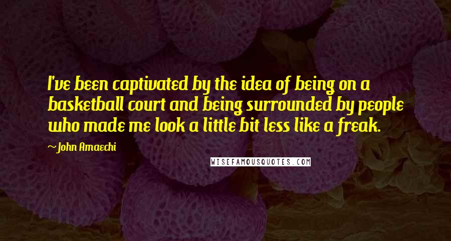 John Amaechi Quotes: I've been captivated by the idea of being on a basketball court and being surrounded by people who made me look a little bit less like a freak.