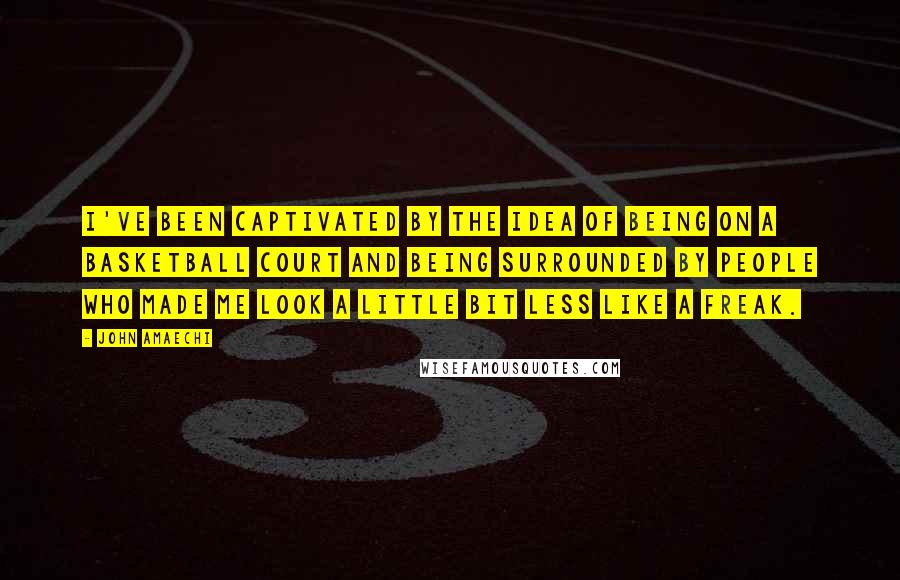 John Amaechi Quotes: I've been captivated by the idea of being on a basketball court and being surrounded by people who made me look a little bit less like a freak.