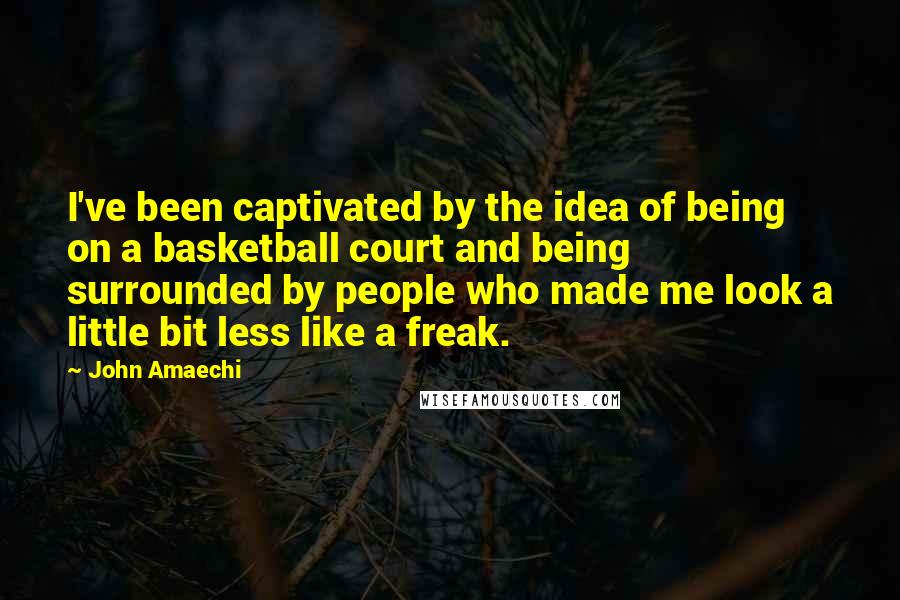 John Amaechi Quotes: I've been captivated by the idea of being on a basketball court and being surrounded by people who made me look a little bit less like a freak.