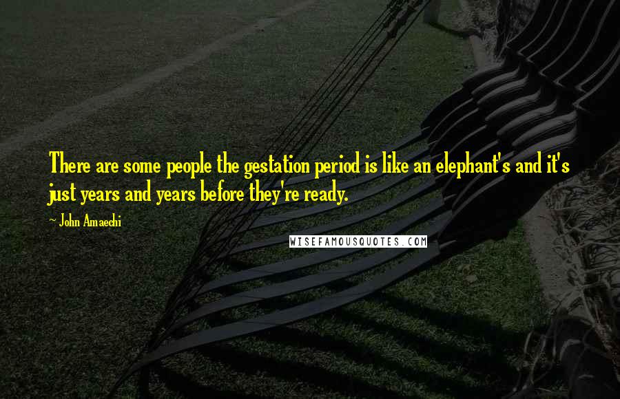John Amaechi Quotes: There are some people the gestation period is like an elephant's and it's just years and years before they're ready.