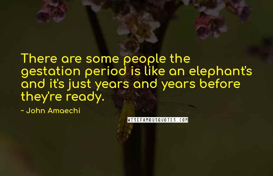 John Amaechi Quotes: There are some people the gestation period is like an elephant's and it's just years and years before they're ready.