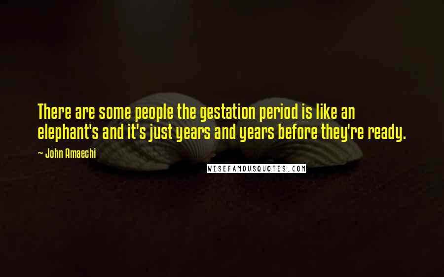 John Amaechi Quotes: There are some people the gestation period is like an elephant's and it's just years and years before they're ready.