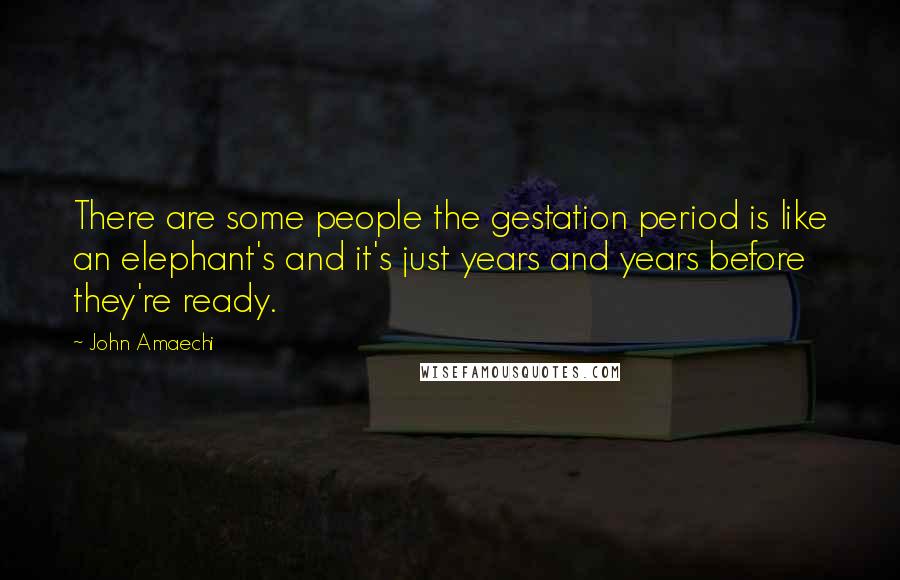 John Amaechi Quotes: There are some people the gestation period is like an elephant's and it's just years and years before they're ready.