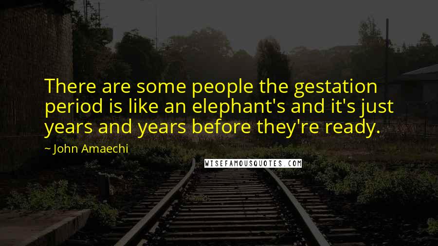 John Amaechi Quotes: There are some people the gestation period is like an elephant's and it's just years and years before they're ready.