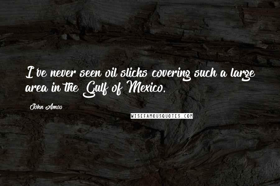 John Amos Quotes: I've never seen oil slicks covering such a large area in the Gulf of Mexico.