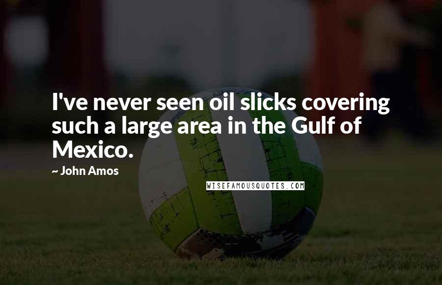 John Amos Quotes: I've never seen oil slicks covering such a large area in the Gulf of Mexico.